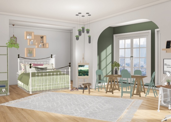 Green room! 💚💙 Design Rendering