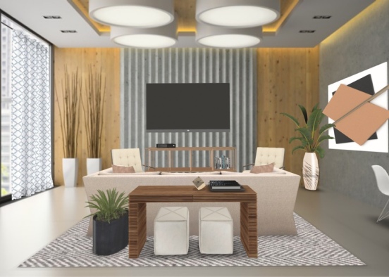 City Living Room Design Rendering