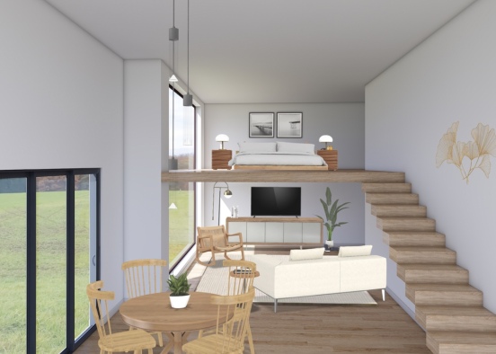 Scandinavian Tiny House Design Rendering