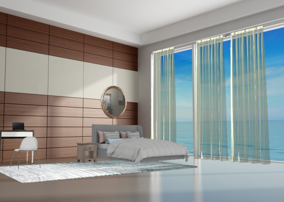 sea side bedroom Design Rendering