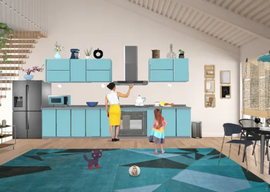 Blue kitchen 💙 Design Rendering