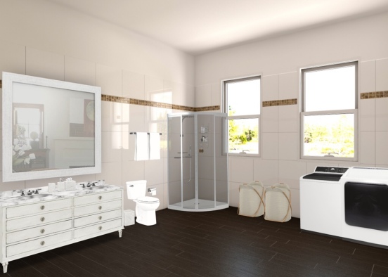 Bathroom Laundry Room Design Rendering