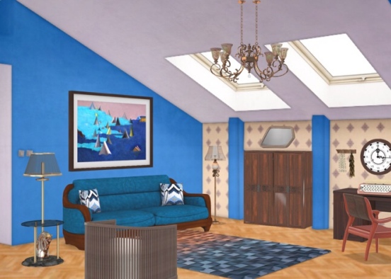 designed this room using the word vintage only  Design Rendering