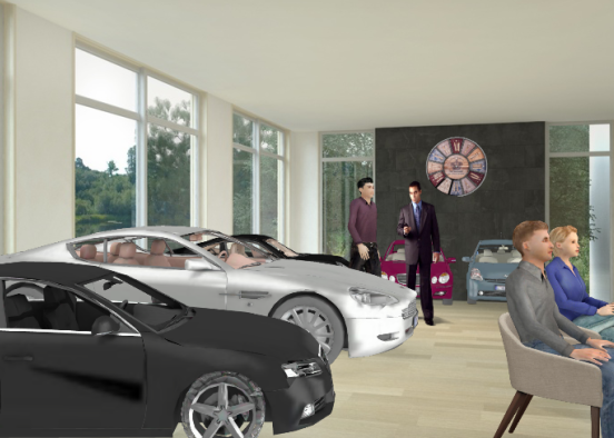 Car showroom Design Rendering