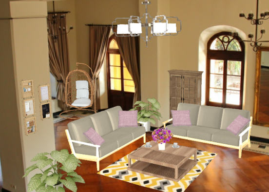 An Indian style living room Design Rendering