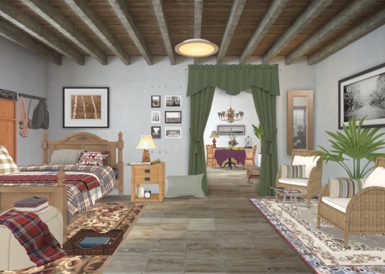 Dormitorio-comedor🌷 Design Rendering