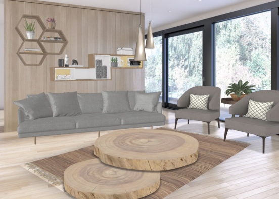 wood and gray Design Rendering