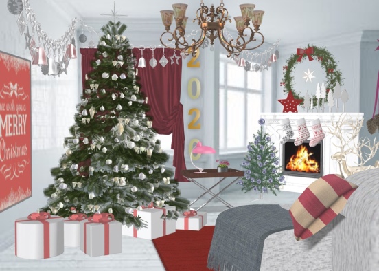 Happy New Year and Merry Christmas Design Rendering