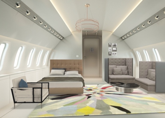 room in private airplane , do you like it???💞💞 Design Rendering