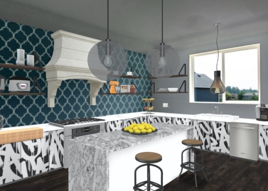 Beautiful aesthetic different looking kitchen Design Rendering