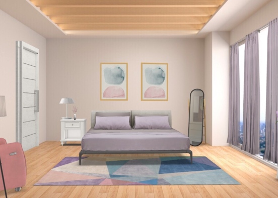 modern teenage bedroom Design Rendering