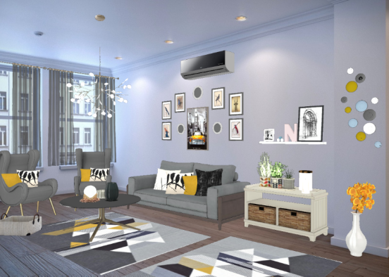 Grey and yellow  Design Rendering