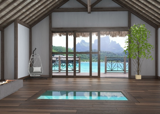 Maravillosa piscina interior Design Rendering