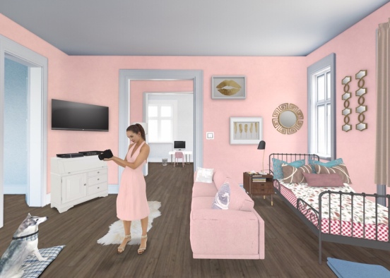 Pink aesthetic room Design Rendering