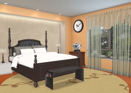 Brown Bedroom  Design Rendering