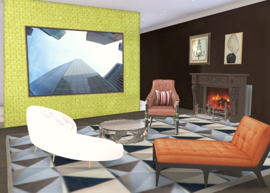 Art Deco living room Design Rendering