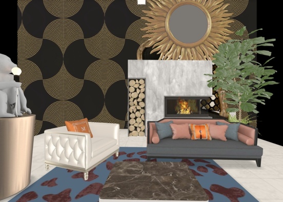 Art Deco living room  Design Rendering