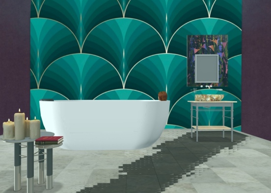 Art Deco bathroom  Design Rendering