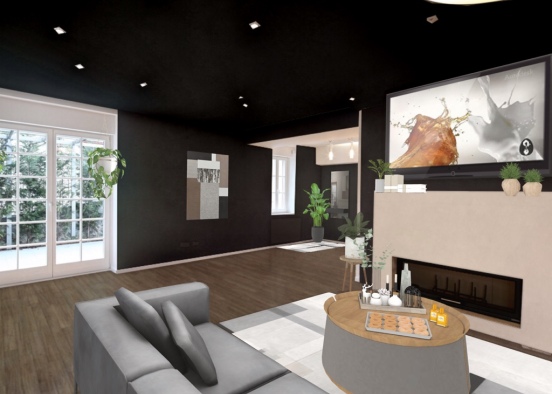 modern living room cinema Design Rendering