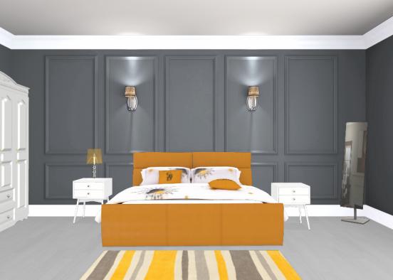 Yellow Bedroom  Design Rendering