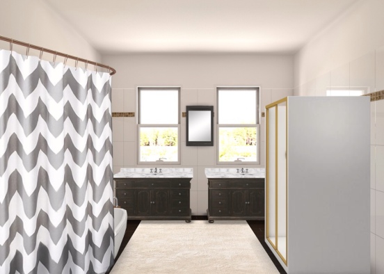double bathroom  Design Rendering