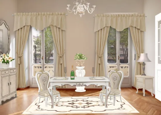 luxury dining room Design Rendering