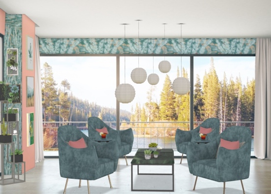 Pinterest Inspired Succulent Sunroom or Living Room Design Rendering