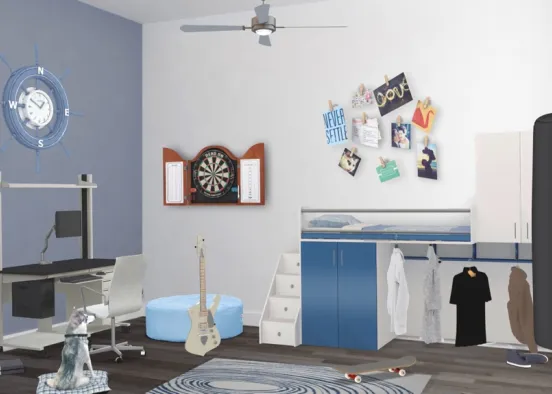 #boybedroom #style #blue Design Rendering