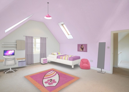 🎀💝girl bedroom  Design Rendering