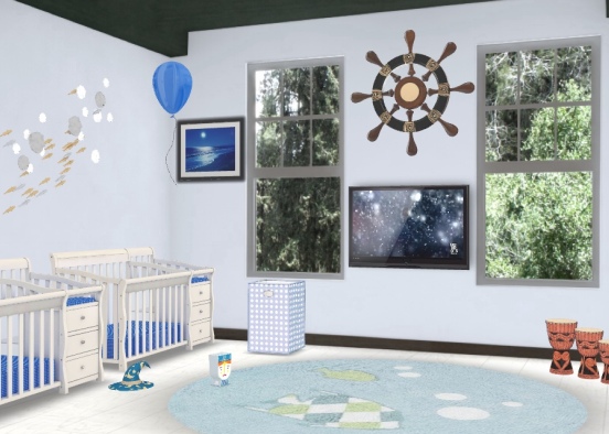 my twin son Jax and jaxton room Age:2years  Design Rendering