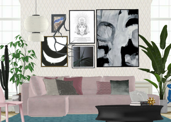 Pink sofà style 👑 Design Rendering