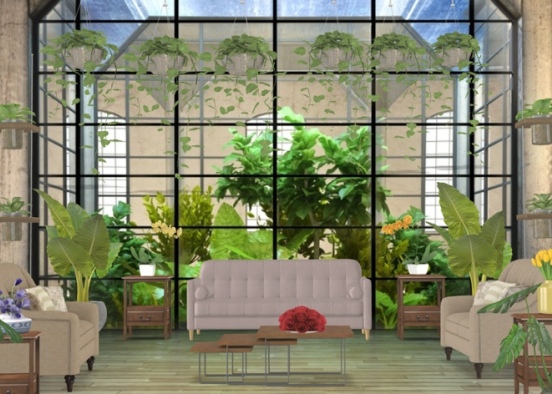Jungle Living Room Design Rendering