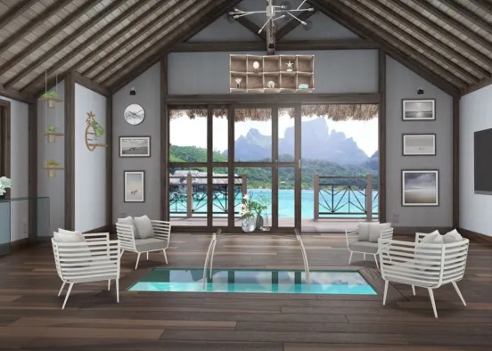 beach living room Design Rendering