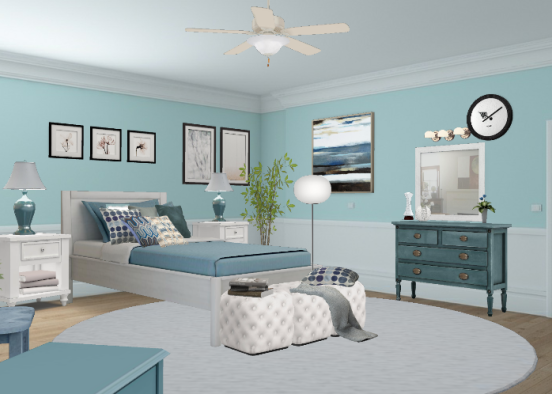Teenaged girls' bedroom Design Rendering