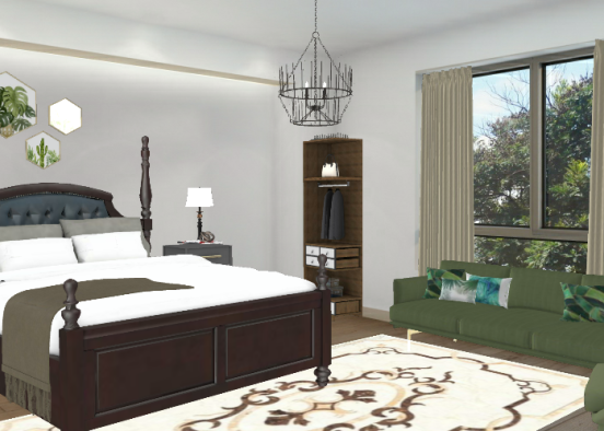 Green bedroom Design Rendering
