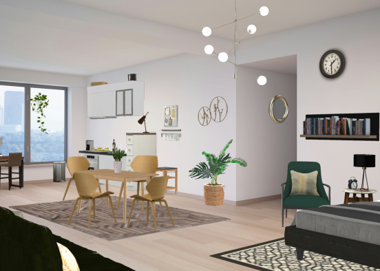 Modern studio apartment  Design Rendering
