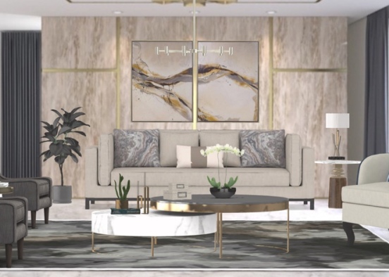 living room contrast with neutral colors 🤩 Design Rendering