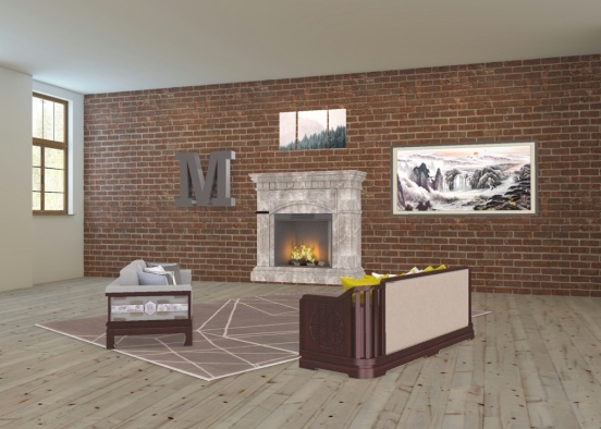 Scandinavian Living Room Design Rendering