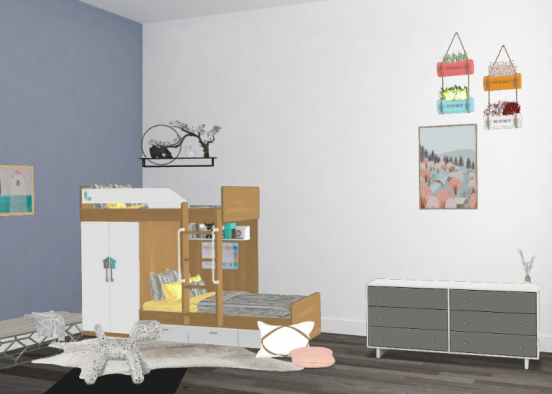 Verry modern kid bedroom Design Rendering