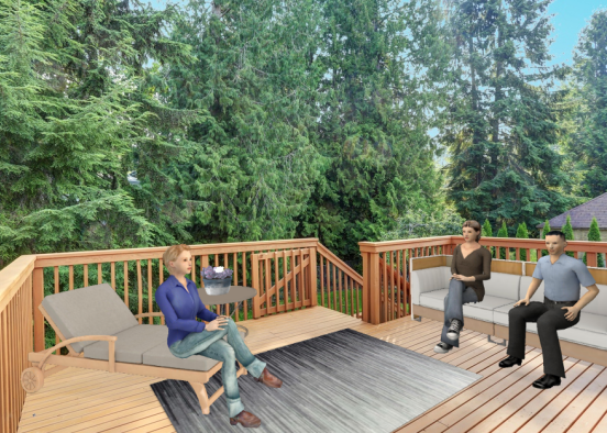 Outdoor lounge space Design Rendering