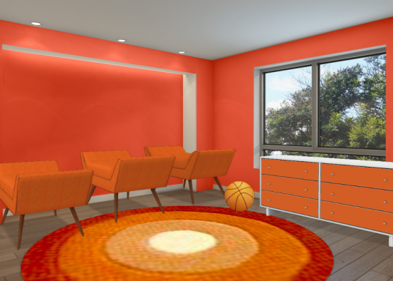 The orange toddler room Design Rendering