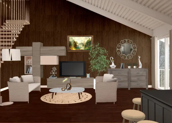 Modern Filipino Living Room (Philippines) Design Rendering