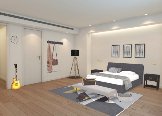 masculine bedroom Design Rendering