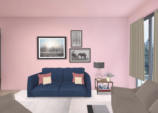 pink living Design Rendering