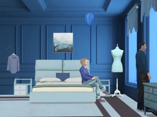 la maison de couleur (la chambre bleu)
