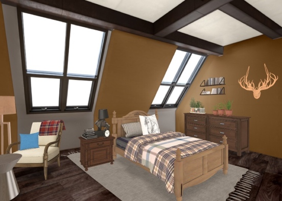 rustic bedroom getaway Design Rendering
