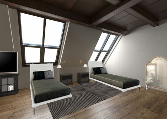 Attic bedroom  Design Rendering