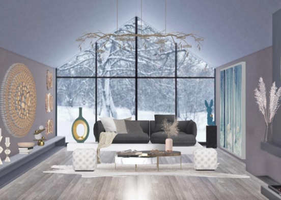 Winter Inspired Living Room 120521 Design Rendering