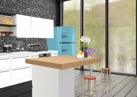 Kitchen Air Bnb Concept  Design Rendering