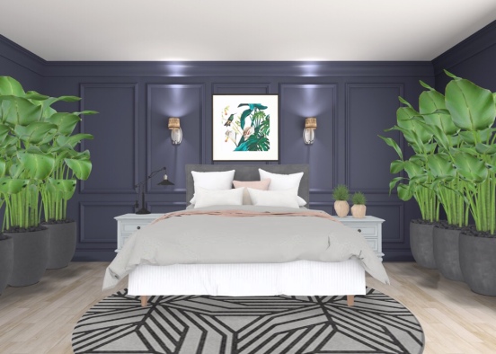 Moody Bedroom Design Rendering